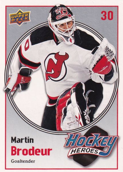 insert karta MARTIN BRODEUR 09-10 UD Ser. 1 Hockey Heroes číslo HH13